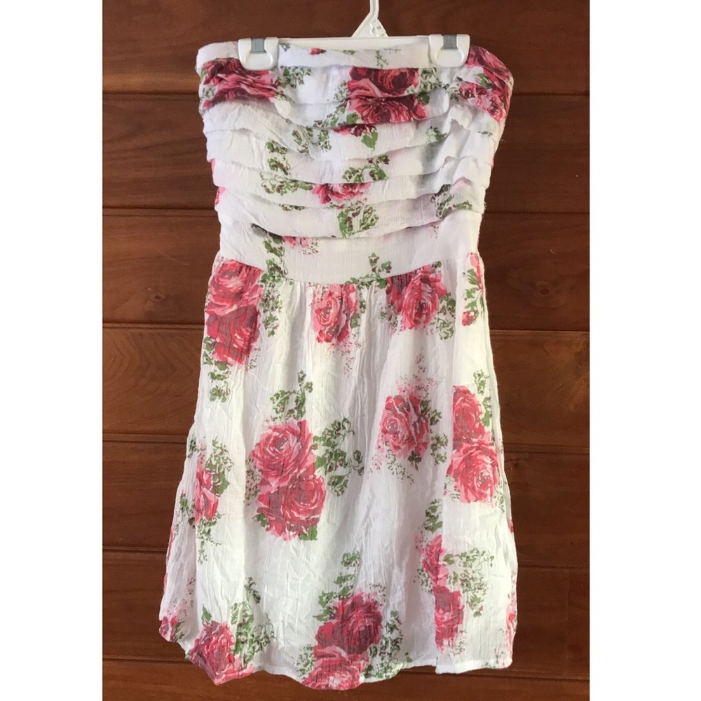 Strapless rose dress
